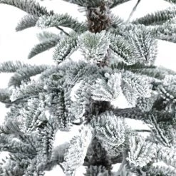 LuxenHome 4Ft Pre-Lit LED Artificial Flocked Fir Christmas Tree with Red Wood Square Planter -Northlight Christmas Store GUEST a1bd2b46 b62a 4a2c 9beb bb78bd8db7bc