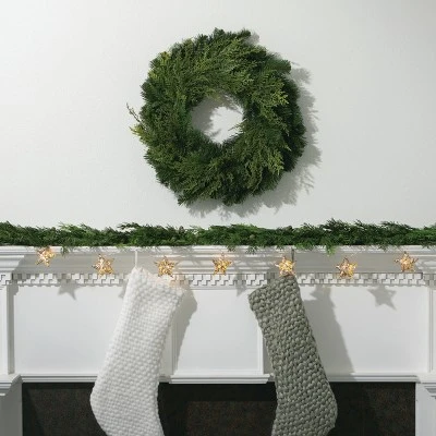 6'L Sullivans Lush Cypress & Berry Garland, Green Christmas Garland 4 6'L Sullivans Lush Cypress & Berry Garland, Green Christmas Garland - Image 2