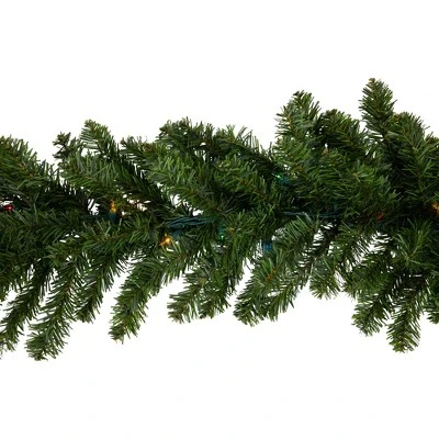 Northlight 9' x 12" Prelit Canadian Green Pine Artificial Christmas Garland - Multi Lights 8 Northlight 9' x 12" Prelit Canadian Green Pine Artificial Christmas Garland - Multi Lights - Image 6