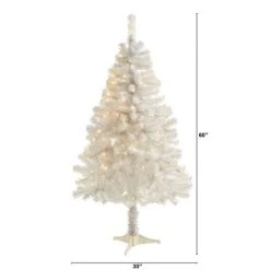5ft Nearly Natural Pre-Lit LED White Artificial Christmas Tree Clear Lights