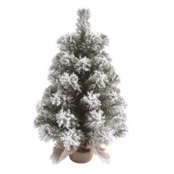 Transpac Artificial 18 in. Multicolor Christmas Snow Colorado Tree with Bagged Stand
