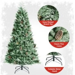 Tangkula 7 Ft Artificial Christmas Tree Mixed PE & PVC Xmas Tree Office and Party Festival Holiday Decor Green 13 Tangkula 7 Ft Artificial Christmas Tree Mixed PE & PVC Xmas Tree Office and Party Festival Holiday Decor Green -Northlight Christmas Store GUEST a3ae1272 7953 4eeb 9b82 84ccbf80b647