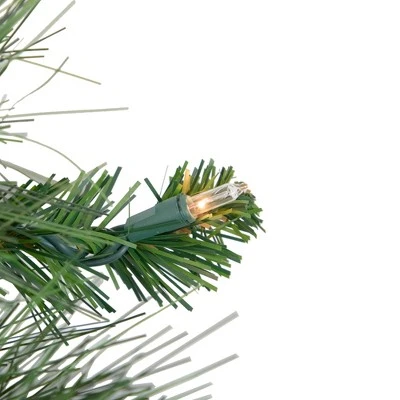 Northlight 9' x 12" Prelit White Valley Pine Artificial Christmas Garland - Clear Lights 3 Northlight 9' x 12" Prelit White Valley Pine Artificial Christmas Garland - Clear Lights