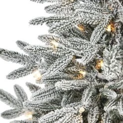 Nearly Natural 3.5-ft Flocked Manchester Spruce Artificial Christmas Tree with 50 Lights and 133 Bendable Branches in Metal Planter -Northlight Christmas Store GUEST a3df6c5b f033 4ae1 bbe7 264b6df5c5fa