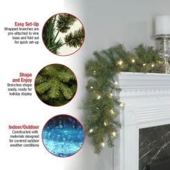National Tree Company Pre-Lit Artificial Christmas Garland, Green, Norwood Fir, White Lights, Plug In, Christmas Collection, 9 Feet -Northlight Christmas Store GUEST a41c14a3 806b 4f8b a6bf 32ddf6fddf27