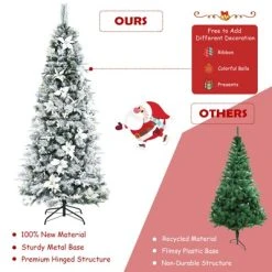 Tangkula 7FTSlim Pencil Tree Hinged Artificial Christmas Tree W/627 Branches Tips -Northlight Christmas Store GUEST a425f5da d824 4255 8a65 54b45f206c28