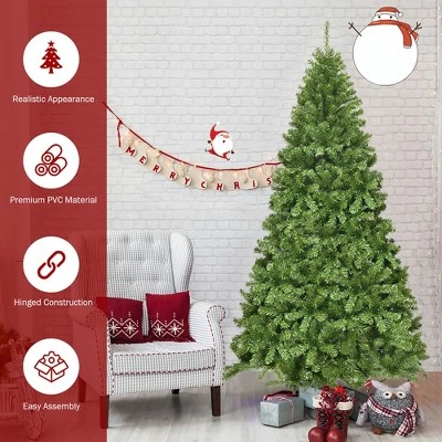 Costway 6Ft/7.5Ft/9Ft Unlit Hinged PVC Artificial Christmas Tree Premium Spruce Tree w/ 928 Tips/1346 Tips/2094 Tips 6 Costway 6Ft/7.5Ft/9Ft Unlit Hinged PVC Artificial Christmas Tree Premium Spruce Tree w/ 928 Tips/1346 Tips/2094 Tips - Image 4