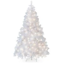 Best Choice Products Pre-Lit Premium Hinged White Artificial Christmas Pine Tree w/ Lights, Stand, PVC Branch Tips -Northlight Christmas Store GUEST a4fe574e bd9c 4e16 b35e 3340316ca5c8