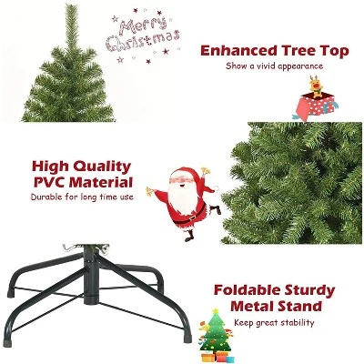 Tangkula Artificial Christmas Tree PVC Hinged Spruce Xmas Tree with Branch Tips 11 Tangkula Artificial Christmas Tree PVC Hinged Spruce Xmas Tree with Branch Tips - Image 9