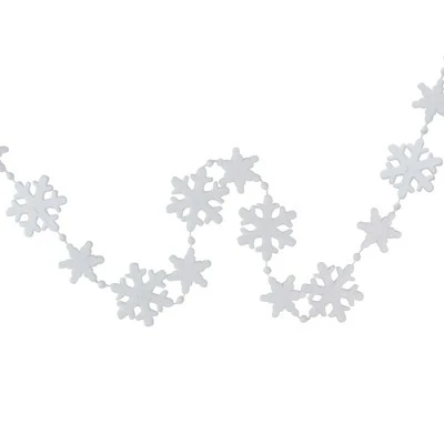 Northlight 8' White Snowflake Beaded Christmas Garland 3 Northlight 8' White Snowflake Beaded Christmas Garland
