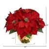 Nearly Natural 11-in Poinsettia Artificial Arrangement in Golden Vase -Northlight Christmas Store GUEST a5bc6091 e9d0 406e 8fa7 add6205bbfa4
