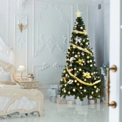 Tangkula 7ft Green Artificial Christmas Pine Tree Hinged PVC Branches with Solid Metal Legs Indoor Outdoor -Northlight Christmas Store GUEST a6dec97b 9b94 46d9 8acc 9f9e54f14d66