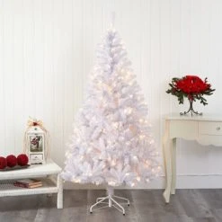 6ft Nearly Natural Pre-Lit LED White Artificial Christmas Tree Clear Lights -Northlight Christmas Store GUEST a6f9e277 29dd 4673 82e3 a517905da2f2