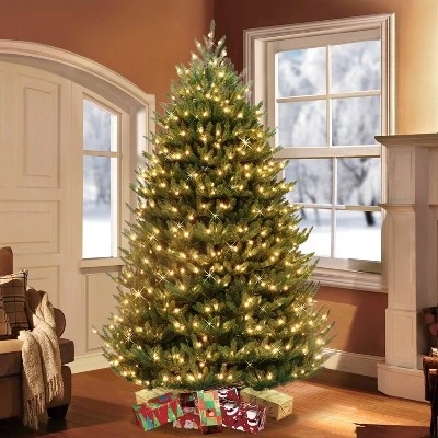 Puleo 7.5' Pre-Lit LED Full Canadian Balsam Fir Artificial Christmas Tree Clear Lights 3 Puleo 7.5' Pre-Lit LED Full Canadian Balsam Fir Artificial Christmas Tree Clear Lights