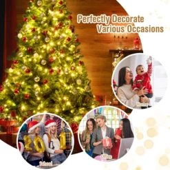 Tangkula Pre-Lit Hinged Lifelike Xmas Tree, Lush Artificial Christmas Tree W/ PVC Tips LED Lights 8 Flash Modes -Northlight Christmas Store GUEST a83fd24d 36a2 4351 9c5a 41fb3ba5998d