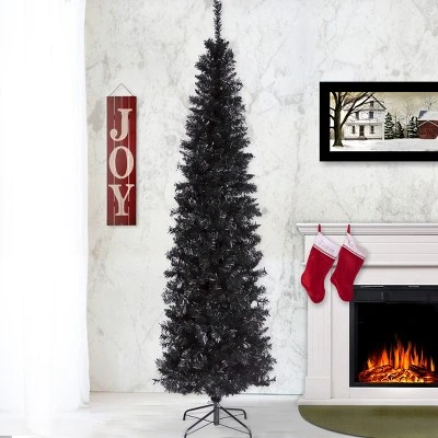 National Tree Company 6 ft Artificial Christmas Tree, Black Tinsel, Includes Stand 3 National Tree Company 6 ft Artificial Christmas Tree, Black Tinsel, Includes Stand