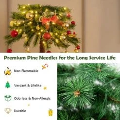 Costway 5FT+3.5FT Double Pre-Lit Artificial Tropical Christmas Palm Tree w/ 100 Lights -Northlight Christmas Store GUEST a90d67b6 15fa 4db2 a676 dd76bec8eb02