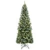Costway 7ft Pre-lit Artificial Hinged Pencil Christmas Tree Decorated Snow Flocked Tips -Northlight Christmas Store GUEST a9177139 4df2 4ffc 94ea 84cf65f0364a