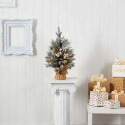 2ft Nearly Natural Pre-Lit Flocked Artificial Christmas Tree with Pinecones and Berries Clear Lights -Northlight Christmas Store GUEST a91bc07c ab92 49ec ba97 a42c0be532e6