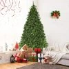 Tangkula 7.5'Artificial Green PVC Christmas Fir Tree Outdoor w/ Metal Stand and 700 LED Lights