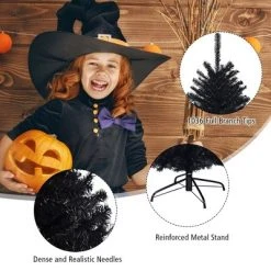 Costway 7.5Ft or 6Ft Hinged Artificial Halloween Christmas Tree Full Tree with Metal Stand Black -Northlight Christmas Store GUEST a97bcc8a e3e6 4830 8937 d25f2001974e