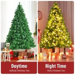 Costway 7ft Pre-Lit Artificial Hinged Christmas Tree w/8 Modes LED Lights and Foot Pedal -Northlight Christmas Store GUEST a9d4ad62 fd1d 43d5 ac48 7757350cd9fd