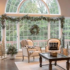 HGTV Home Collection 9ft Pre Lit Artificial Christmas Garland, Mixed Branch Tips , Decorated with Pinecones, Berries, Snowflakes, and Ornaments -Northlight Christmas Store GUEST a9ff210e 2414 48db 8980 072ceedecf4b