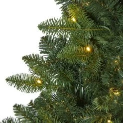 5ft Nearly Natural Pre-Lit LED Grand Teton Spruce Flat Back Artificial Christmas Tree Clear Lights -Northlight Christmas Store GUEST aca263a2 48ff 44fd a358 3e31c4e0e230