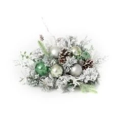 Sullivans Pine & Ornament Artificial Orb Decorative Filler 10"H Silver -Northlight Christmas Store GUEST acdd185a aa79 4911 bbab 53d7385bf454