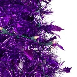Northlight 6' Pre-Lit Purple Tinsel Pop-Up Artificial Christmas Tree, Clear Lights -Northlight Christmas Store GUEST aced7f5f 4c77 40d6 a30e 389c7d8360aa