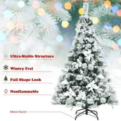 Tangkula Artificial Snow Flocked Christmas Tree, 5FT Hinged Christmas Tree W/ 405 Branch Tips -Northlight Christmas Store GUEST ad3cc837 a7f1 4584 bd83 aa4d8061adc9