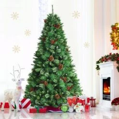 Tangkula 7ft Pre-Decorated Holiday Christmas Tree Unlit Artificial Pine Tree w/ Red Berries 16 Tangkula 7ft Pre-Decorated Holiday Christmas Tree Unlit Artificial Pine Tree w/ Red Berries -Northlight Christmas Store GUEST ad763bab 7e54 4689 9d7b 10b83b3d17ed