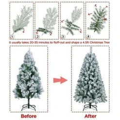 Yaheetech Frosted Artificial Christmas Tree Frosted Artificial Christmas Tree, Green -Northlight Christmas Store GUEST ada7287e 7189 41ab a184 75dd43aaa984