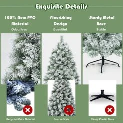 Costway 6ft or 7ft Premium Hinged Artificial Christmas Tree Snowy Pine Needles -Northlight Christmas Store GUEST adc052b6 d090 4838 86b5 de04d706dfe1