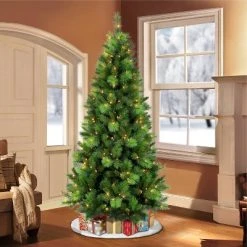 6.5ft Puleo Pre-Lit Adirondack Pine Artificial Christmas Tree Clear Lights