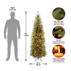 National Tree Company 6 ft Artificial Pre-Lit Slim Christmas Tree, Green, Kingswood Fir, White Lights, Includes Stand -Northlight Christmas Store GUEST ae2b03aa 307d 43fa 9e32 8623c21c7aa5