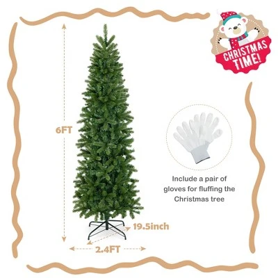 Costway 6 FT/7.5 FT Pre-Lit Hinged Artificial Christmas Tree w/ 648/796 Tips & 270/350 LED Lights 5 Costway 6 FT/7.5 FT Pre-Lit Hinged Artificial Christmas Tree w/ 648/796 Tips & 270/350 LED Lights - Image 3