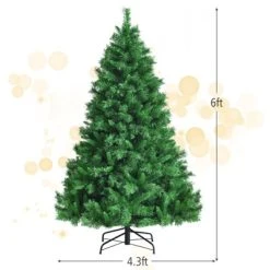 Tangkula Pre-Lit Hinged Lifelike Xmas Tree, Lush Artificial Christmas Tree W/ PVC Tips LED Lights 8 Flash Modes -Northlight Christmas Store GUEST aedbb35b cea2 4746 84d3 b5f443a08b93