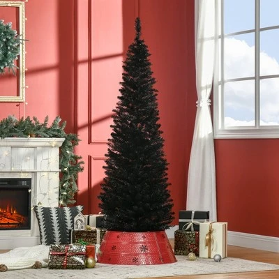 HOMCOM 70.75" Artificial Christmas Pencil Tree Holiday Xmas Tree Home Indoor Decoration 4 HOMCOM 70.75" Artificial Christmas Pencil Tree Holiday Xmas Tree Home Indoor Decoration - Image 2