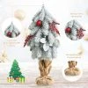 Tangkula 19" Mini Snow Flocked Xmas Tree Tabletop Artificial Christmas Tree w/ 59 Tips Burlap Cement Sand -Northlight Christmas Store GUEST af2844b8 42c7 463f 907b a4d20c66f487