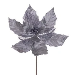 Vickerman 11" Velvet and Glitter Mesh Poinsettia Flower on Steem -Northlight Christmas Store GUEST af434959 31b6 4092 a36e 931b47b15ce4