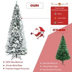 Tangkula 8FT Slim Pencil Tree Hinged Artificial Christmas Tree W/ 807 Branches Tips -Northlight Christmas Store GUEST afc4c1b5 ebdc 41e5 ba25 99d3eef1ebd1