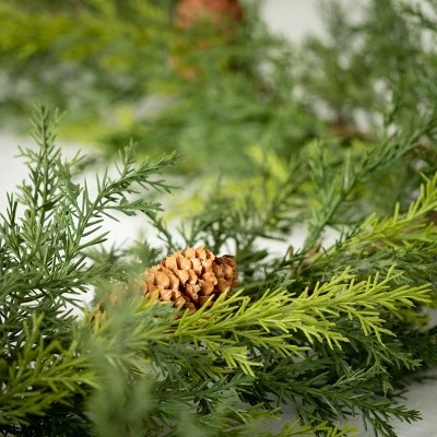 Sullivans Artificial Arborvitae Garland 72"L Green 3 Sullivans Artificial Arborvitae Garland 72"L Green
