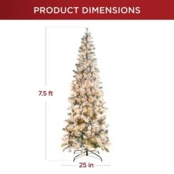 Best Choice Products Pre-Lit Artificial Snow Flocked Pencil Christmas Tree Holiday Decoration -Northlight Christmas Store GUEST b0cbec12 52db 44c8 999a aee13426d513