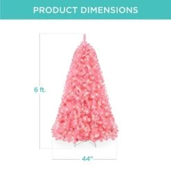 Best Choice Products Pre-Lit Pink Christmas Tree, Artificial Full Holiday Decoration w/ Branch Tips, Incandescent Lights -Northlight Christmas Store GUEST b18344e1 4231 4dcf 9688 8600037a8e1a 1
