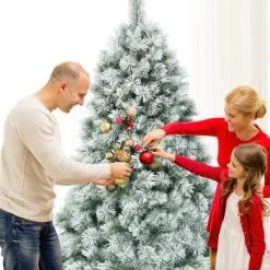 Costway 6ft or 7ft Premium Hinged Artificial Christmas Tree Snowy Pine Needles -Northlight Christmas Store GUEST b1bdadb9 c573 464a 9396 cdbca71c27ae