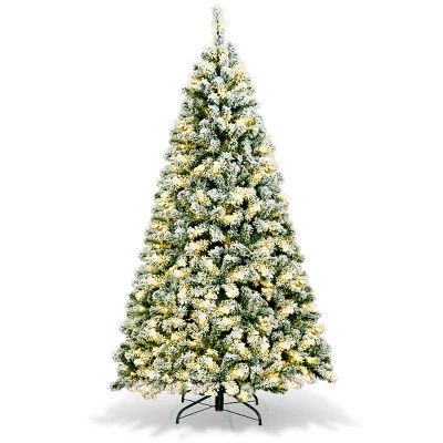 Tangkula Pre-lit Artificial Hinged Christmas Pine Tree Snow Flocked Decoration Tree 11 Tangkula Pre-lit Artificial Hinged Christmas Pine Tree Snow Flocked Decoration Tree - Image 9