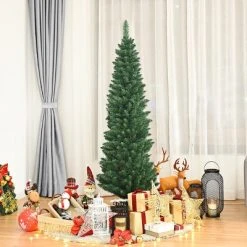 Costway 5'/6'/7'/8' /9' PVC Artificial Pencil Christmas Tree Slim Green -Northlight Christmas Store GUEST b23cb977 1e05 40a5 928a a7a0d80afc60