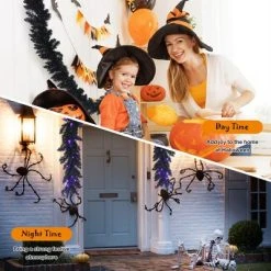 Costway 9ft Pre-lit Christmas Halloween Garland Black w/ 50 Purple LED Lights -Northlight Christmas Store GUEST b25ac2fc bcf3 499e a541 282714f02a1d