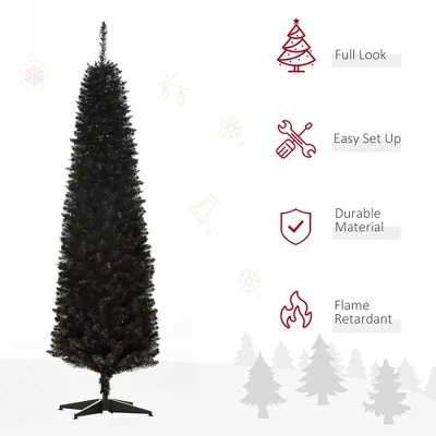 HOMCOM 70.75" Artificial Christmas Pencil Tree Holiday Xmas Tree Home Indoor Decoration 10 HOMCOM 70.75" Artificial Christmas Pencil Tree Holiday Xmas Tree Home Indoor Decoration - Image 8